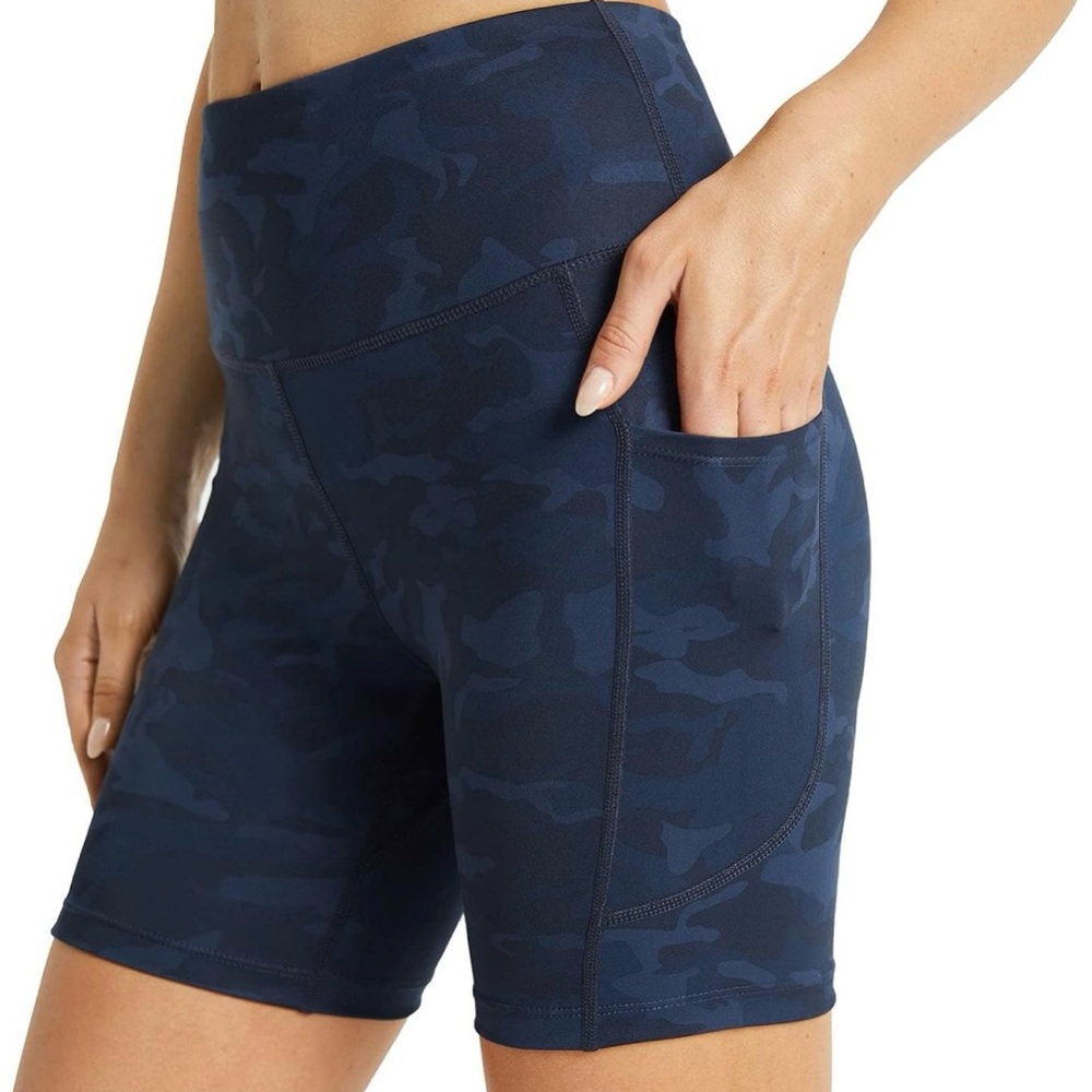 Baleaf Blue Bike Shorts High-Waisted Fitted 6” length - Picture 3 of 7